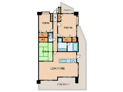 ファーネスト五条駅前(3LDK/3階)の間取り写真