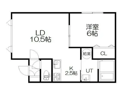 CLAIR明神(1LDK/1階)の間取り写真