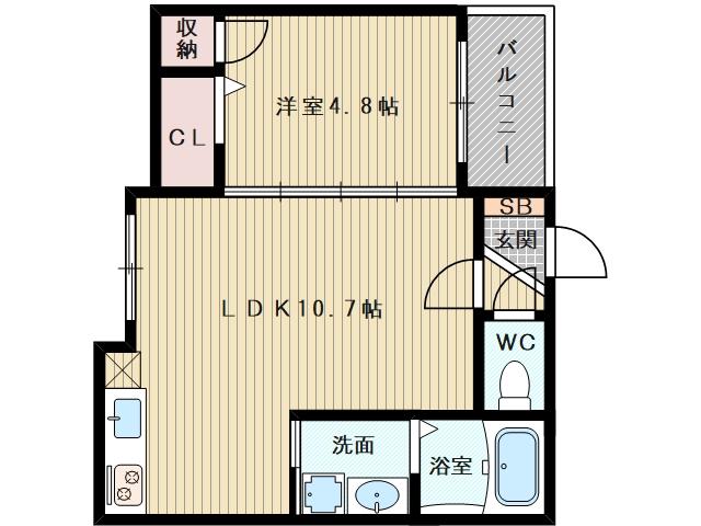 HIRO PALACEI(1LDK/3階)の間取り写真