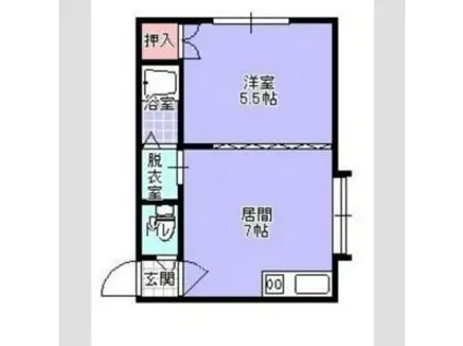 クロスロードII(1DK/2階)の間取り写真