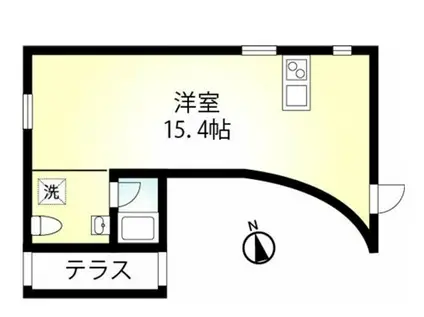 ブルックハウス(ワンルーム/2階)の間取り写真