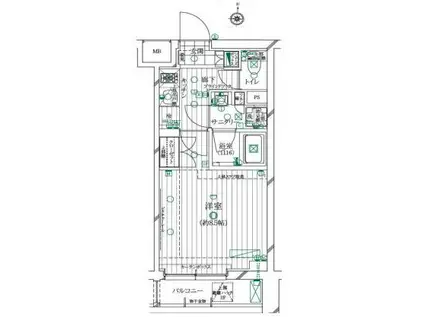 REGALIZ明大前レガリス明大前(1K/2階)の間取り写真