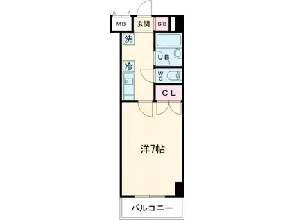 志度シーサイドハイツ(1K/3階)の間取り写真