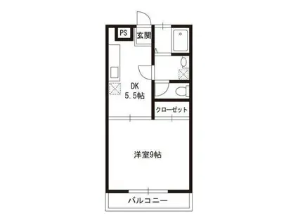 ヒルトップマンション(1DK/3階)の間取り写真