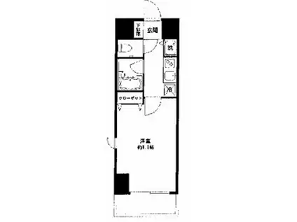 CITY SPIRE東大井(1K/2階)の間取り写真