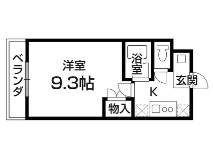 ブラントワール仙台葉山町(1K/4階)の間取り写真
