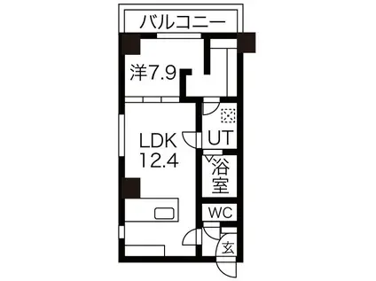 TROIS 2ND(1LDK/6階)の間取り写真