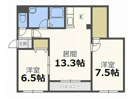 プレシャス28番館(2LDK/1階)の間取り写真