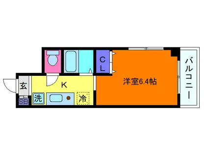 クレアール六甲(1K/3階)の間取り写真