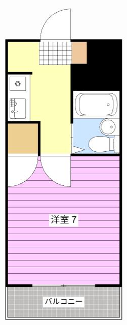 クレセント中泉(1K/2階)の間取り写真