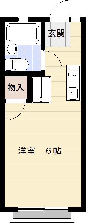 テラスヤシロ(ワンルーム/2階)の間取り写真