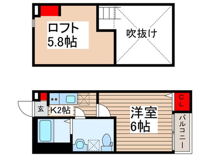 レイズ大久保(1K/1階)の間取り写真