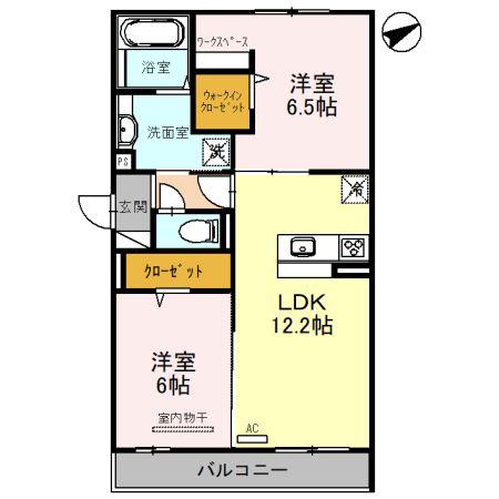 JR芸備線 矢賀駅 徒歩24分 3階建 築5年(2LDK/2階)の間取り写真