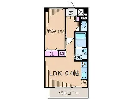 ディアコート(1LDK/1階)の間取り写真