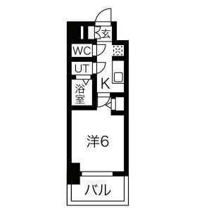 ファステート難波ラグジュ(1K/11階)の間取り写真