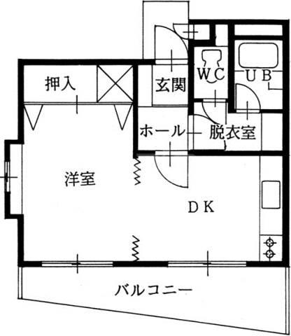 ハイツフォーレスト(1DK/2階)の間取り写真