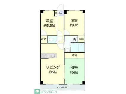 ロイヤルガーデンワコーレ上永谷(3DK/3階)の間取り写真