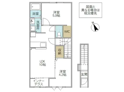 PATRIE(2LDK/2階)の間取り写真