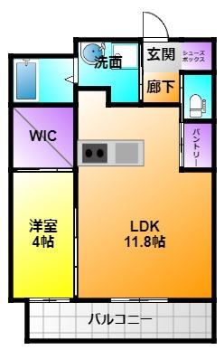 ル・リオンクリーク(1LDK/3階)の間取り写真