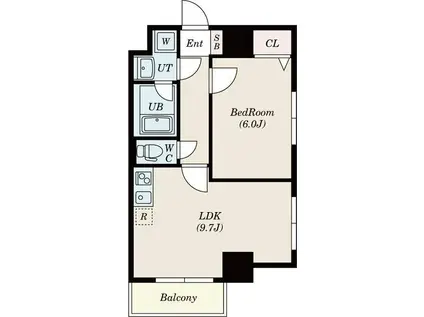 グランシェーヌ八幡(1LDK/7階)の間取り写真