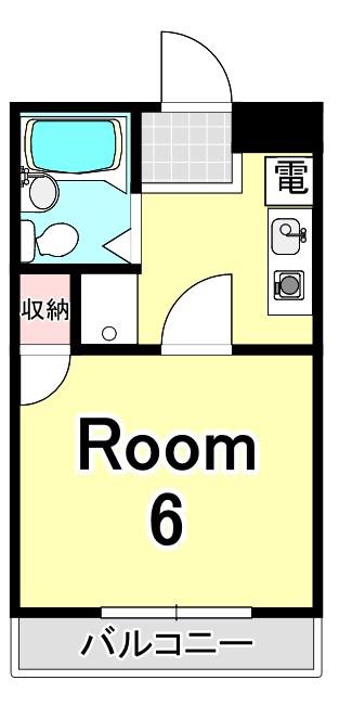メゾンドムラジⅢ(1K/3階)の間取り写真