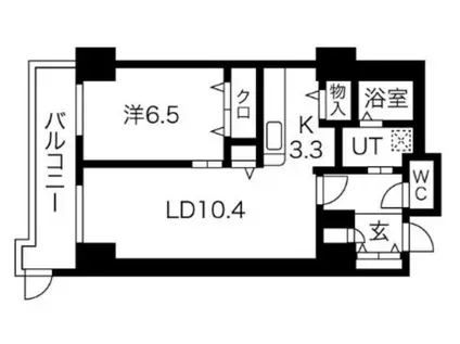 シティコート目黒2棟(1LDK/3階)の間取り写真