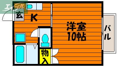 バウエルエスポワール(1K/3階)の間取り写真