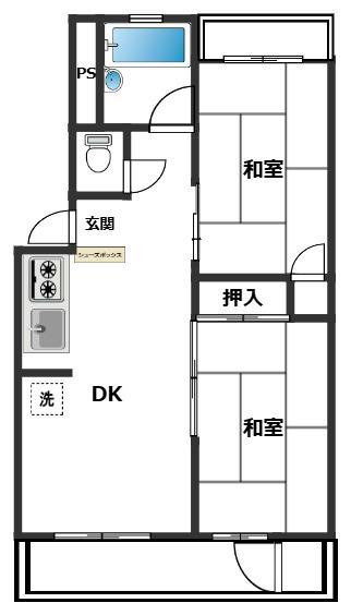 RYOS GARDENS(1LDK/2階)の間取り写真