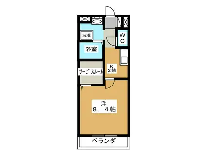 シャルリラ(1K/2階)の間取り写真