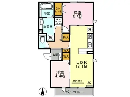 ヴェスタ東光(2LDK/3階)の間取り写真