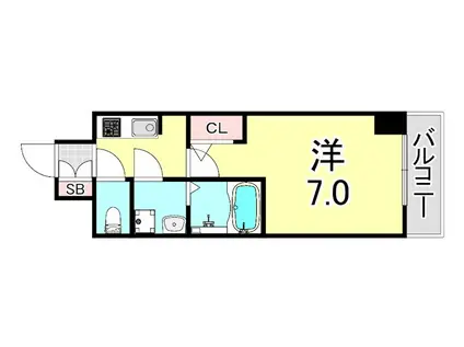 ワールドアイ神戸ハーバーランドII(1K/3階)の間取り写真