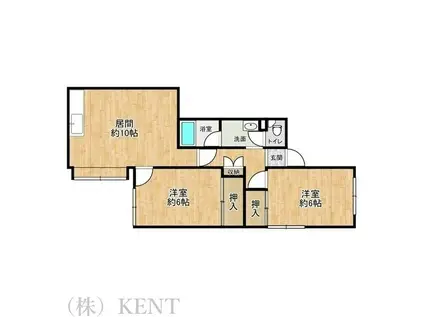 サイレント西野(2LDK/2階)の間取り写真