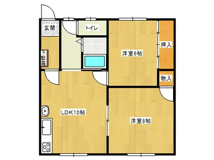 ハイツハッピー(2LDK/2階)の間取り写真