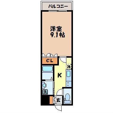 サニーヒルズ出雲(1K/1階)の間取り写真