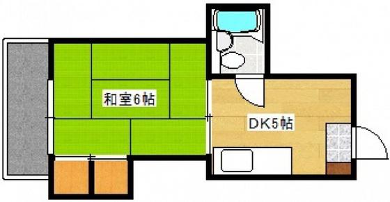 コーポ福島(1DK/2階)の間取り写真