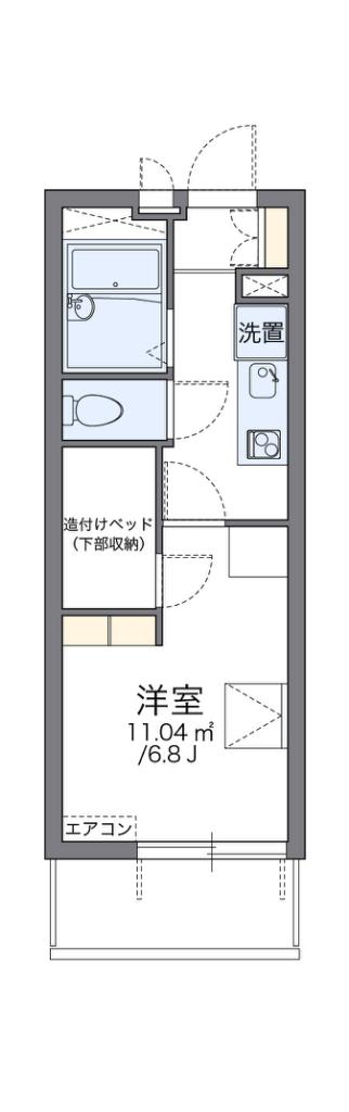 レオパレスTN弐番館(1K/2階)の間取り写真