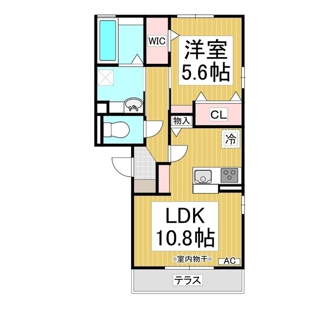 モン・シャトー(1LDK/1階)の間取り写真