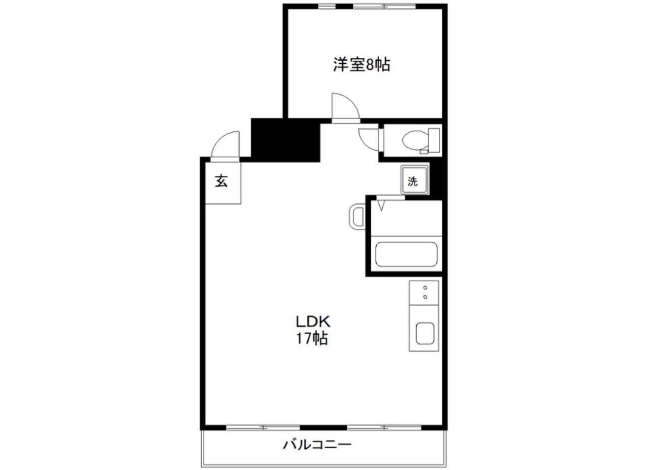 グリーンヴェール国見(1LDK/4階)の間取り写真