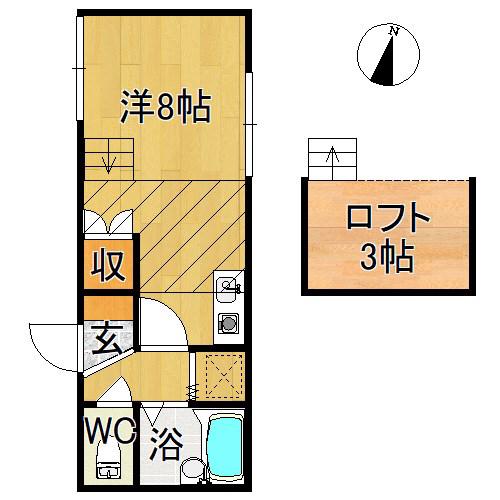 アクレア松原(ワンルーム/1階)の間取り写真