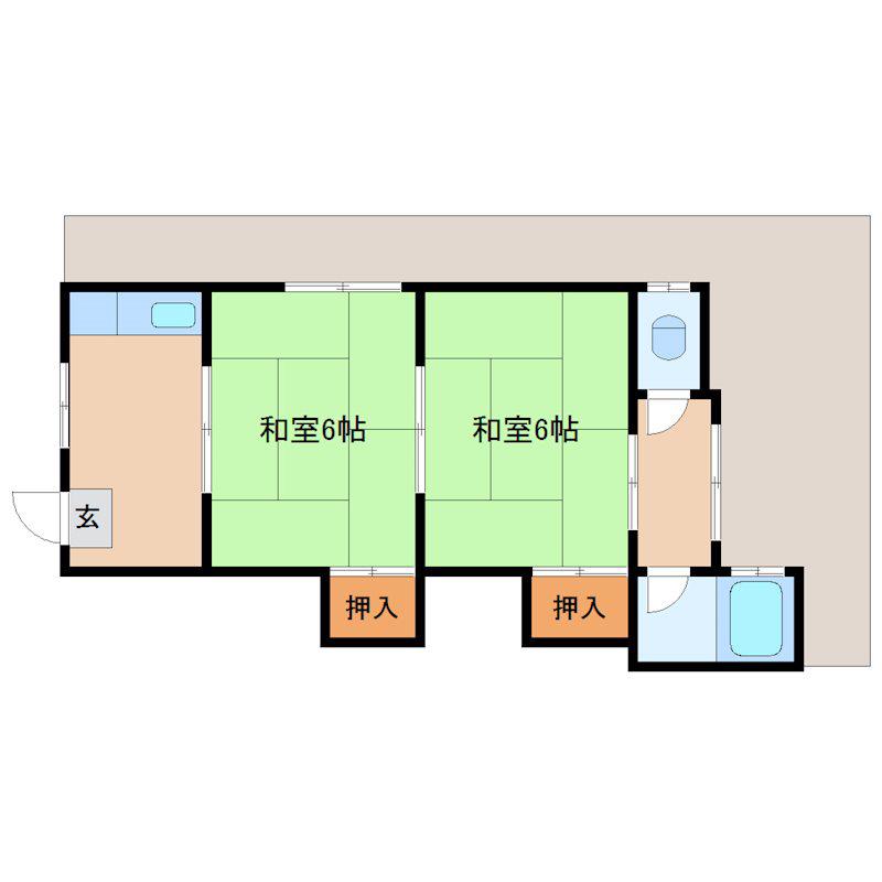 村上文化(2K/1階)の間取り写真