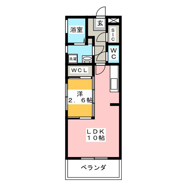 ルーチェ平尾(1LDK/4階)の間取り写真