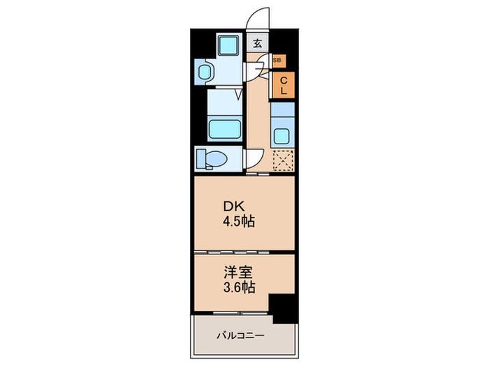 レシオス京都嵯峨野(1DK/3階)の間取り写真