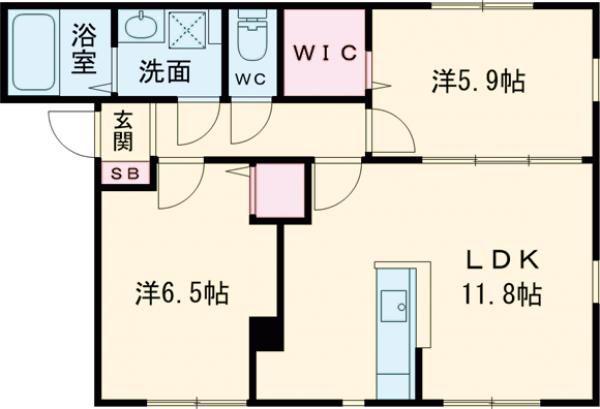 CHERI(2LDK/1階)の間取り写真