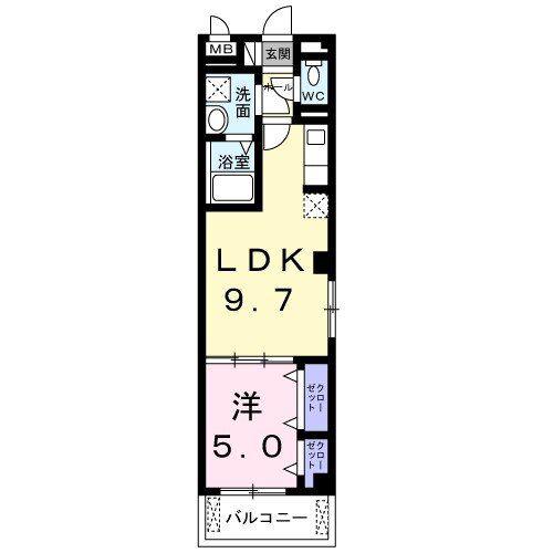 オーキッド ヒルズ(1LDK/2階)の間取り写真