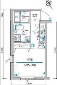 LUDENS東新町(ワンルーム/4階)の間取り写真