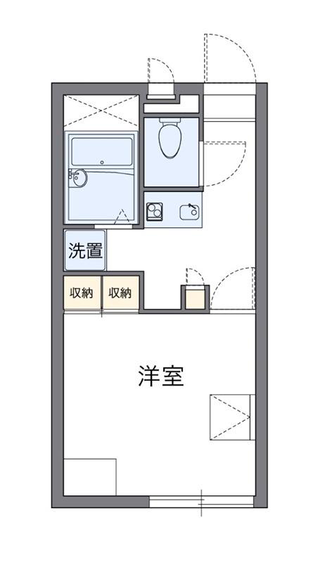 アマポーラ(1K/1階)の間取り写真