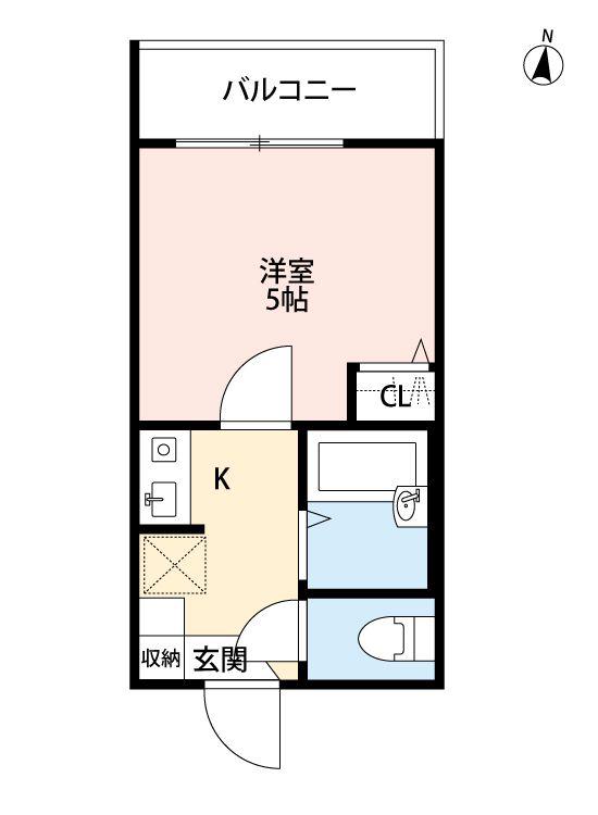 アンソレイユ(1K/2階)の間取り写真