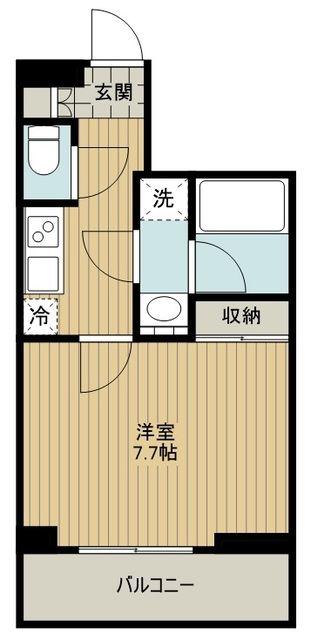 MAXIV小竹向原(1K/1階)の間取り写真