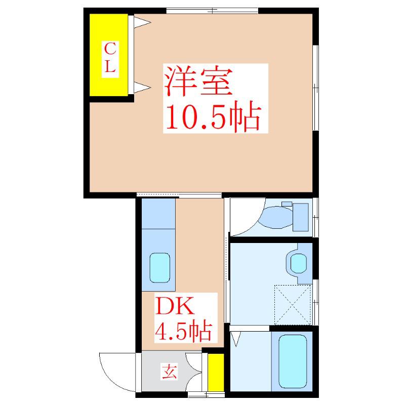 VILLA YUSUI(1DK/1階)の間取り写真