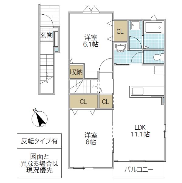 リバティ 15 C(2LDK/2階)の間取り写真